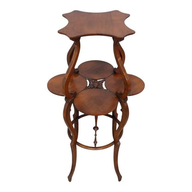 R. J. Horner & Co. Rj Horner Carved Mahogany Cloverleaf Plant Stand C1920 For Sale - Image 4 of 8