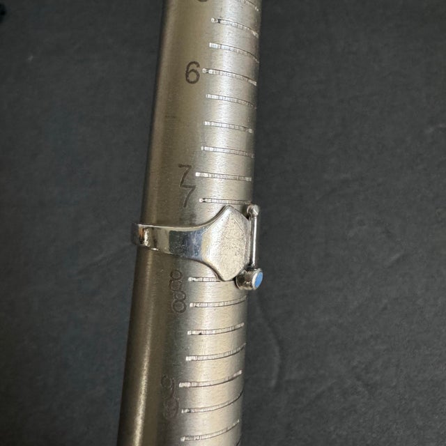 Vintage Opal Sterling Silver Modernist Ring MCM Butterfly Size 7 - 7.5 For Sale - Image 10 of 11