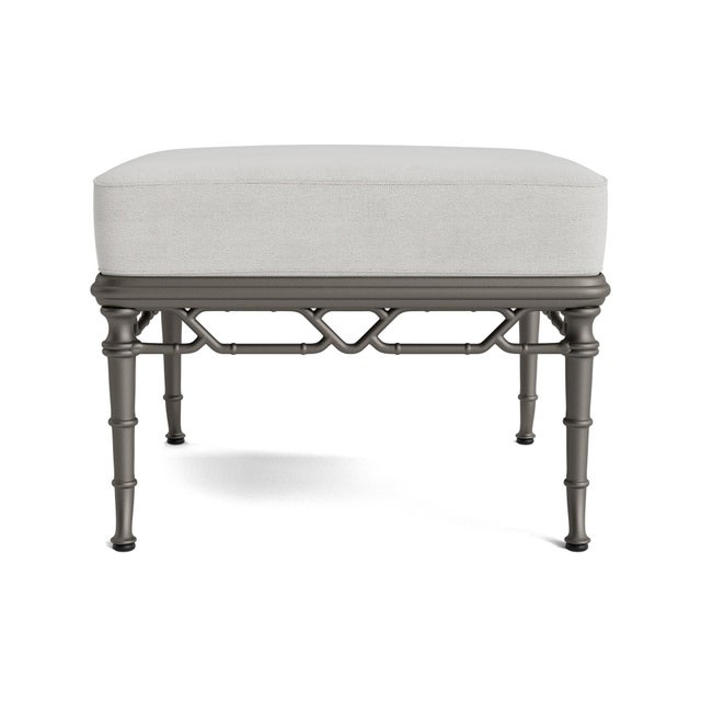 Brown Jordan Brown Jordan Calcutta Ottoman, Mica frame with Fusion Dove fabric For Sale - Image 4 of 11