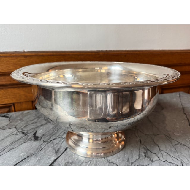 American Vintage Silver Plate Punch Bowl and Ladle For Sale - Image 3 of 9