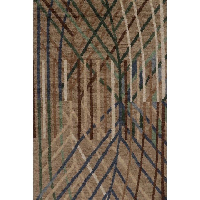 2010s Rug & Kilim’s Swedish Deco Style Rug in Beige-Brown With Multicolor Geometry For Sale - Image 5 of 7