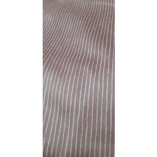 Schumacher Screen Printed Rosy Pink & White Bamboo Strie Fabric -4.33 Yards For Sale