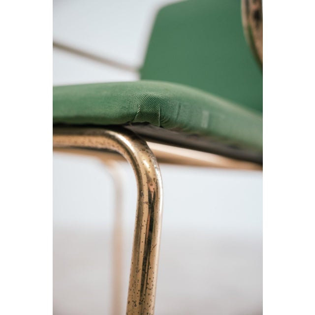 Hollywood Regency Chairs in Green Fabric and Gold Metal, 1970s, Set of 4 For Sale - Image 11 of 14