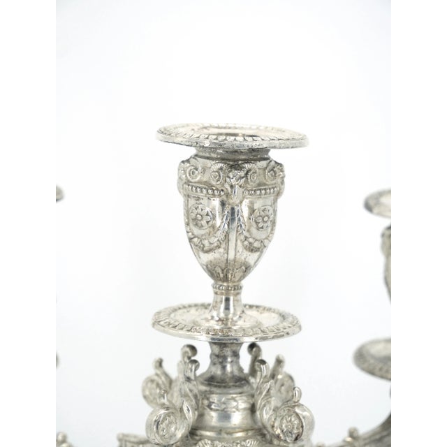 Old English Sheffield Silver Plate Five Arm Tableware Candelabra For Sale - Image 10 of 13