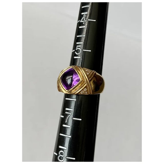 Late 20th Century H. Stern Amethyst and Diamond Ring, Size 6 For Sale - Image 9 of 12