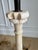 Hollywood Regency 1960s Exceptional Pair of Italian Hand-Carved Alabaster Neoclassical Column Table Lamps – Newly Rewired For Sale - Image 3 of 10