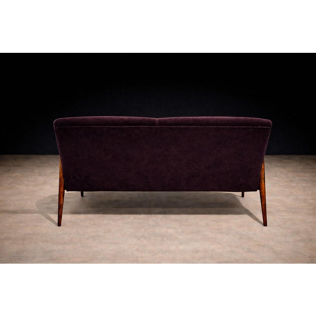 Giuseppe Scapinelli Sculptural Sofa in Solid Caviúna & Deep Aubergine Mohair, Brazil, 1950s - Lot 755 For Sale - Image 10 of 13