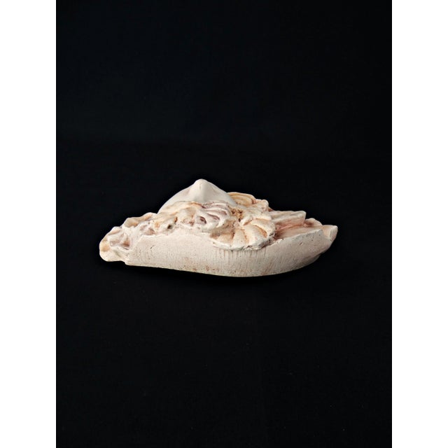 Art Nouveau Style Pink Plaster Wall Mask with Woman's Face and Flowers, 1970s For Sale - Image 6 of 12