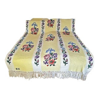 1970s Hand-Knit Queen Sized Bed Throw Aghan For Sale