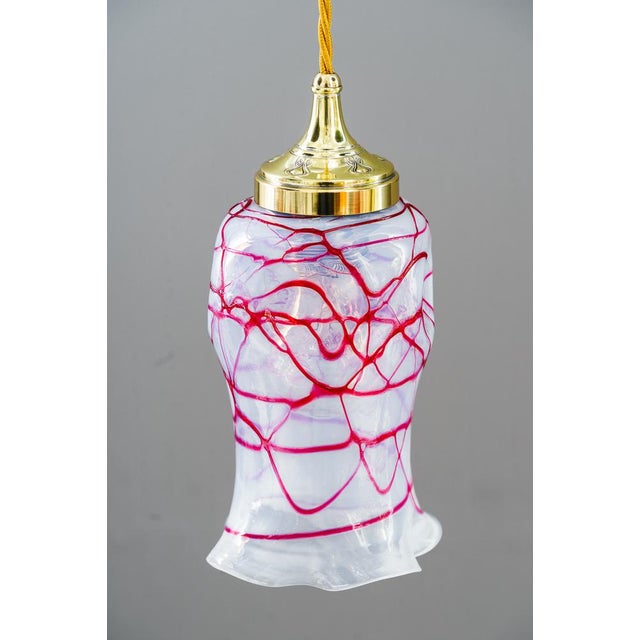 Art Deco Pendant with Opaline Glass Shade, 1920s For Sale - Image 3 of 18