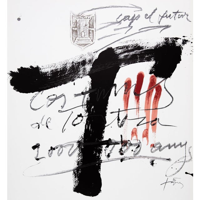 Antoni TAPIES (1923-2012) Tortosa Original color poster Signed in the plate On poster paper, 52 x 74 cm (approx. 20 x 29...