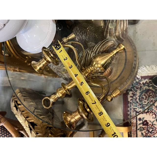 Pair of Brass Neoclassical Sconces For Sale - Image 4 of 6