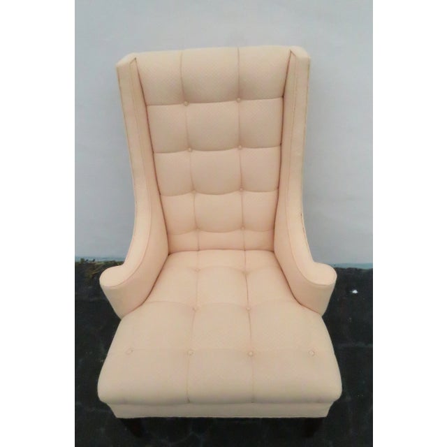 Wood Mahogany Tall Living Room Side Accent Chair For Sale - Image 7 of 12