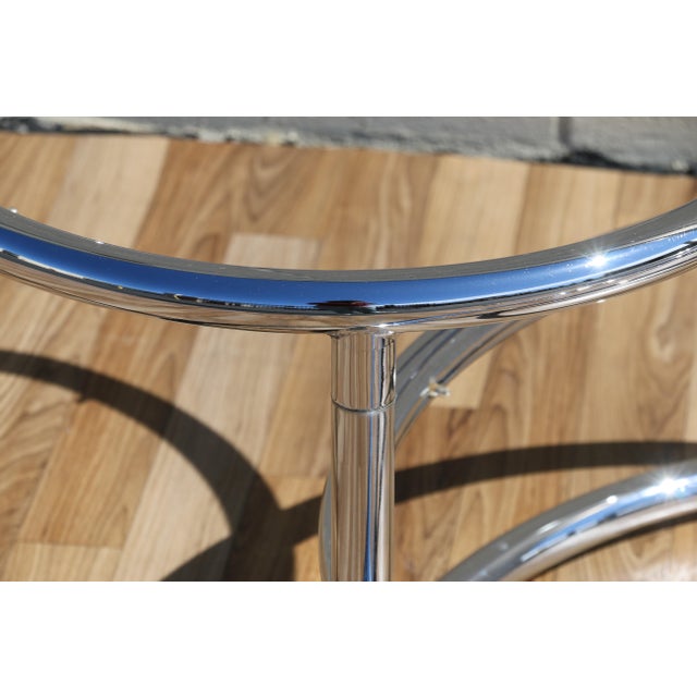 1970s Italian Chrome Swivel Coffee Table With Glass Tops For Sale - Image 16 of 18