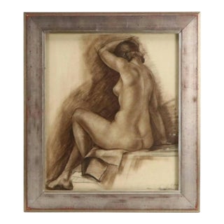 Seated Nude Drawing by John Benninger For Sale