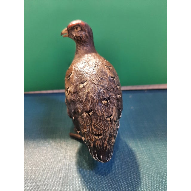 Early 20th Century Vintage Austrian Bronze Game Bird Partridge Figurine For Sale - Image 5 of 9