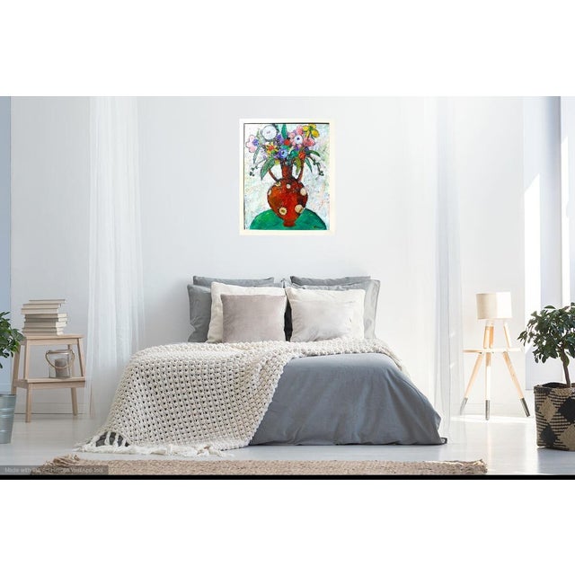 Flowers in a Red Vase For Sale In Los Angeles - Image 6 of 6