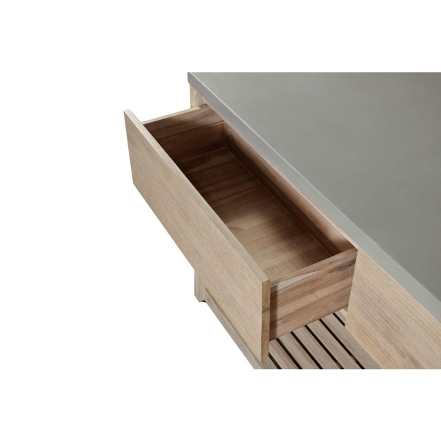2020s Eclipse Outdoor Solid Teak Wood Natural Look Kitchen Island For Sale - Image 5 of 9