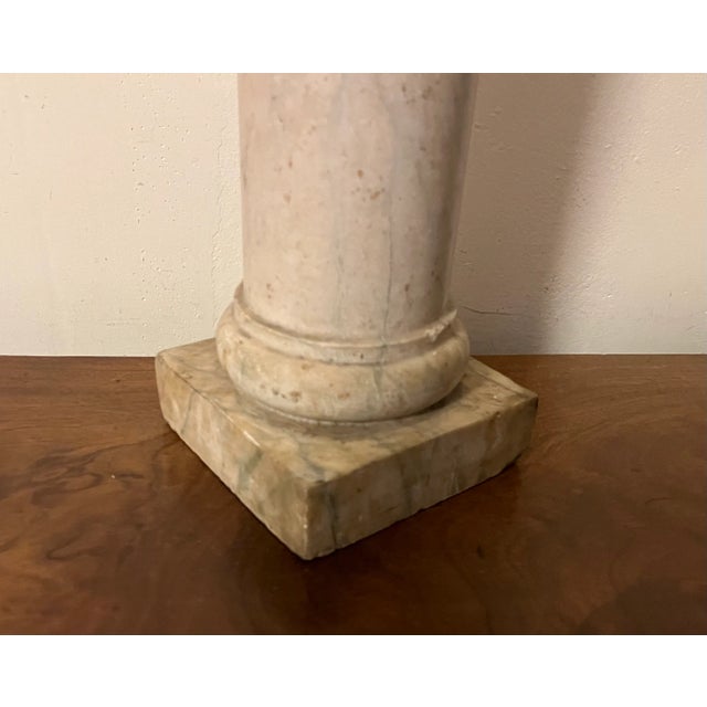 Antique 19th Century Grand Tour White Marble Column for Table Top Display Niall Smith Provenance For Sale - Image 9 of 12