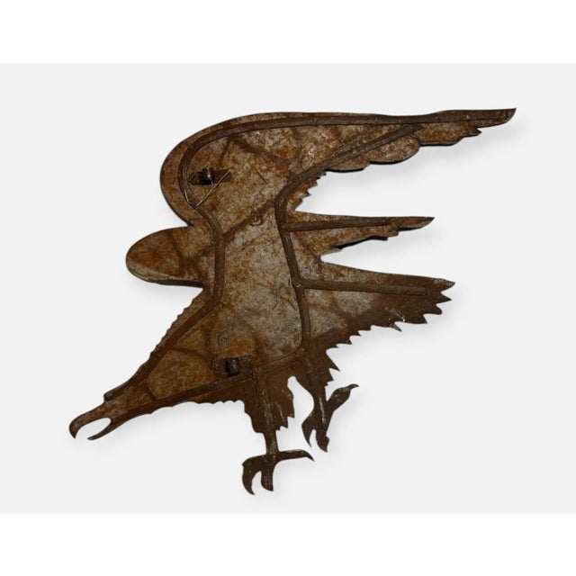 Folk Art Extra Large 19th Century Eagle Silhouette Copper-Washed Iron Weathervane For Sale - Image 3 of 10