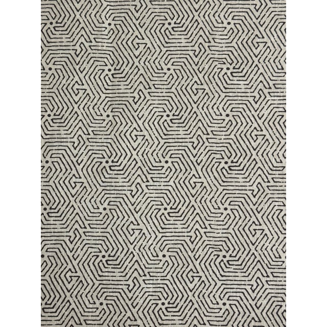 Classic China Seas fabric- "Maze" a chocolate brown on tinted linen. Linen and cotton. 1 yard. 55% linen / 45% cotton...