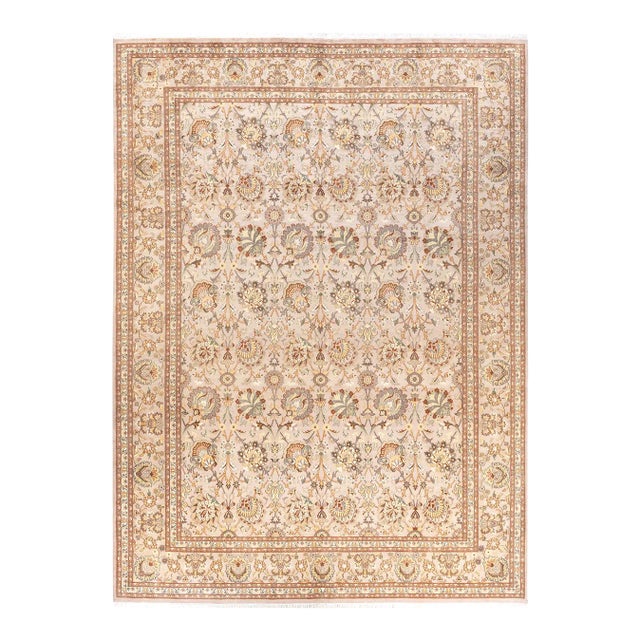 Mogul, One-of-a-Kind Hand-Knotted Area Rug in Ivory, 9' 0" x 12' 5" For Sale