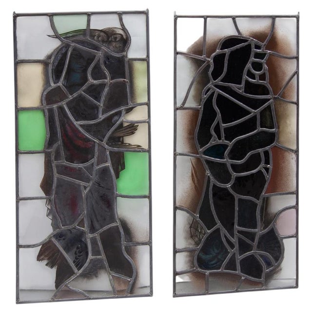 Hand-Crafted Art Glass Window, 1950 For Sale - Image 3 of 14