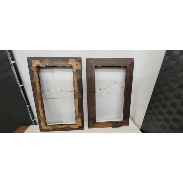 Farmhouse Set of 2 Vintage Western Wood Picture Frames Horizontally or Vertical For Sale - Image 3 of 5