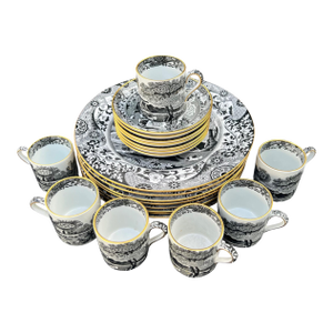 1940s Tiffany & Co.'s Spode "Italian" Pattern Demitasse & Dessert Set