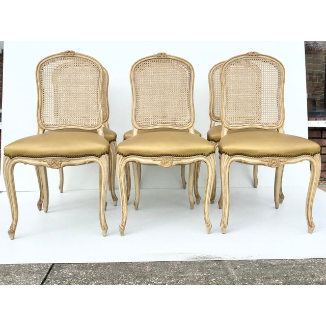 Set of 6 French Louis XV Cain Back Dining Chairs Chairish