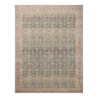 Angela Rose x Loloi Aubrey Rug Aqua / Sand 8'-3" x 11'-3" Area Rug For Sale