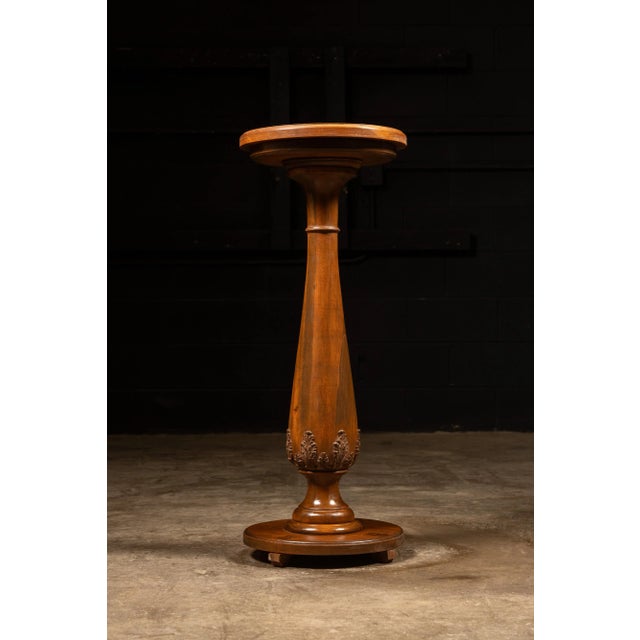Victorian Early 20th Century Oak Pedestal For Sale - Image 3 of 8