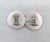 Silver Vintage Signed Napier Doris Day Rhodium Plated Two Stacked Asian Coins Clip Earrings-2 Pieces For Sale - Image 8 of 9
