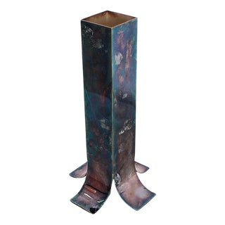 Mid-Century L. Sabattini Mod. Stele Silver-Plated Steel Vase 1963 Italy attributed to Lino Sabattini For Sale