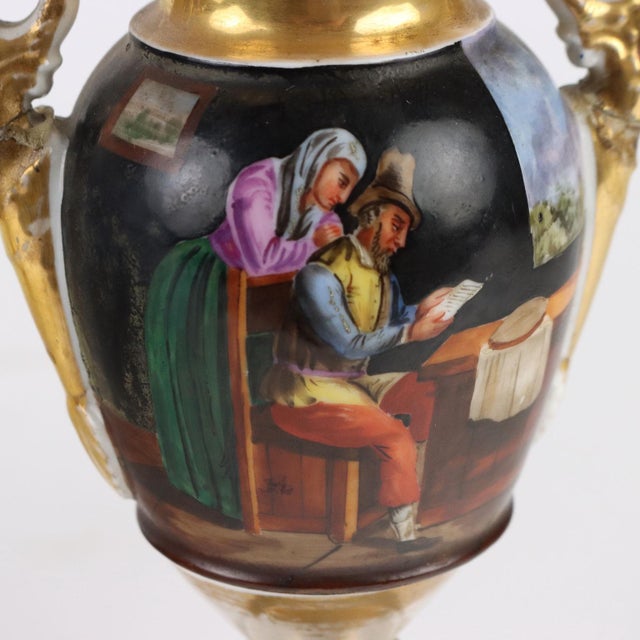 Empire Style Porcelain Vases, Set of 2 For Sale - Image 4 of 12