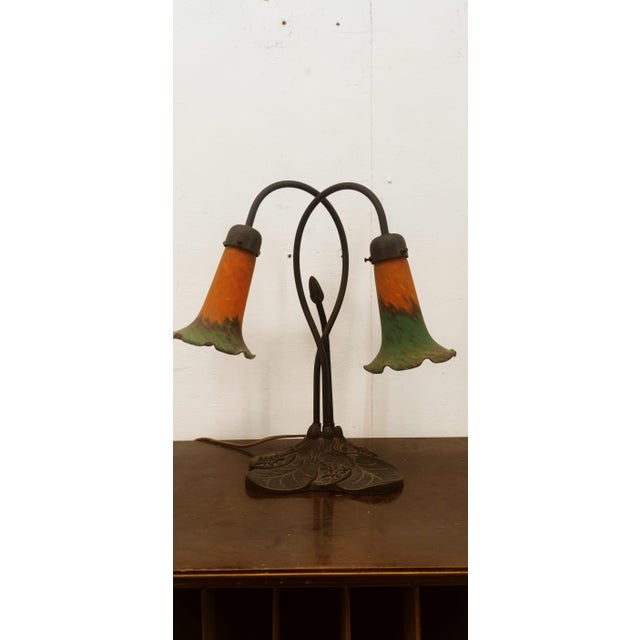 Vintage 2-Light Table Lamp with Decorated Murano Glass For Sale - Image 17 of 17