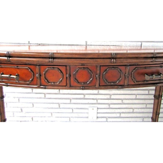 Theodore Alexander Theodore Alexander Mahogany Edwardian Bamboo Console Table Indochine 5300-138 For Sale - Image 4 of 12