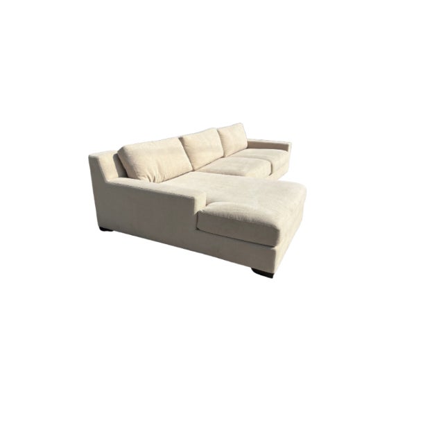 2020s Rh Modena Track Arm 2-Piece Sofa-Chaise Sectional – Performance Linen Weave in Sand For Sale - Image 5 of 8