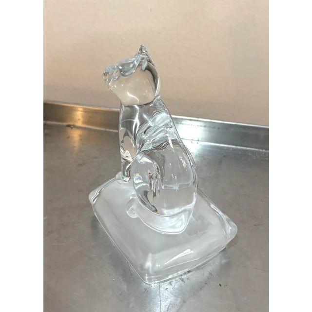 Mid-Century Modern Glass Cat Figurine / Sculpture For Sale - Image 3 of 4