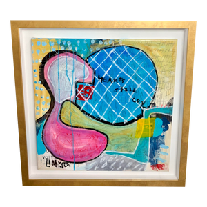 Contemporary Linwood "Hearts Still Cry" Abstract Expressionist Mixed-Media Original Painting