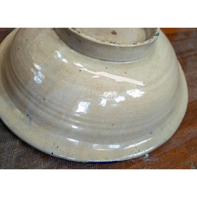 20th Century Moroccan Blue and White Fassi Pottery Wall Charger Bowl For Sale - Image 12 of 12