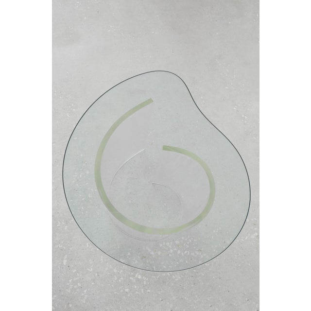 Postmodern Biomorphic Lucite and Glass Side Table Regular Price For Sale - Image 3 of 8