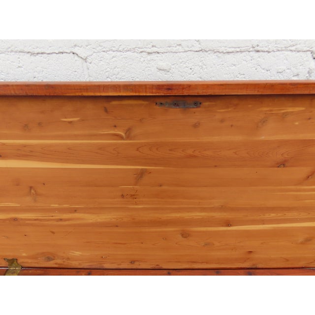 Early 1900s Solid Cedar Hope Chest Blanket Trunk Bench 6305 For Sale - Image 15 of 16