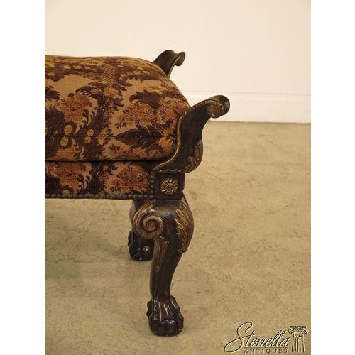 1990s Marge Carson Large Oversized Ball -N- Claw Upholstered Ottoman or Stool For Sale - Image 5 of 7