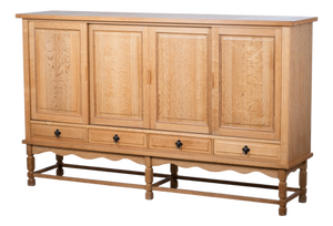 Brutalist Oak Sideboard attributed to Henning Kjærnulf, Denmark, 1960s