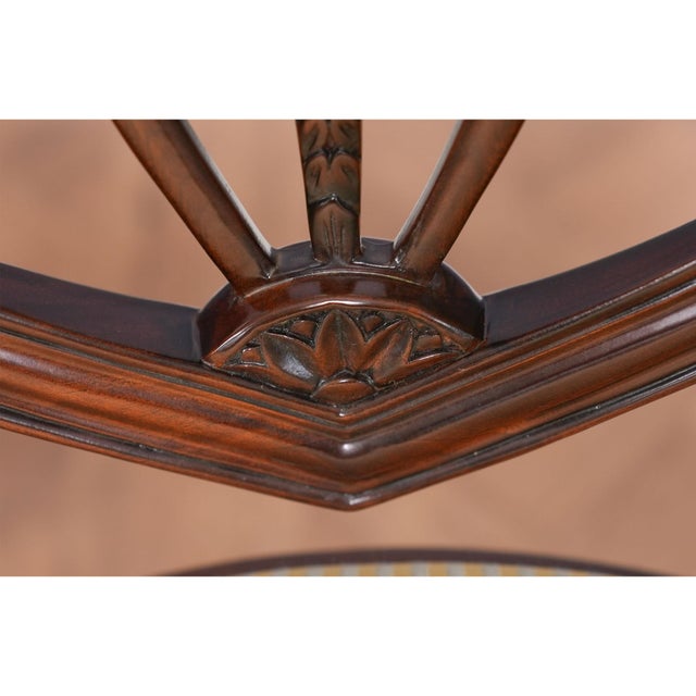 Drape Carved Shield Back Chairs - Set of 10 For Sale - Image 10 of 14