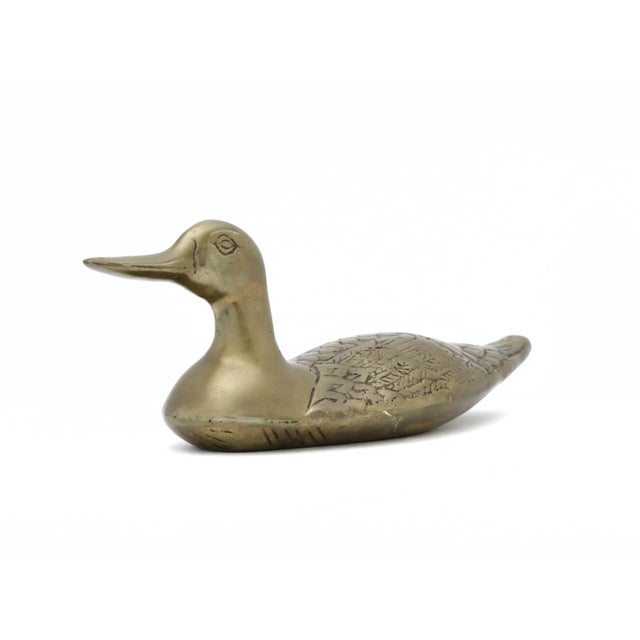 Large Brass Duck Decoy Figurine For Sale - Image 4 of 9