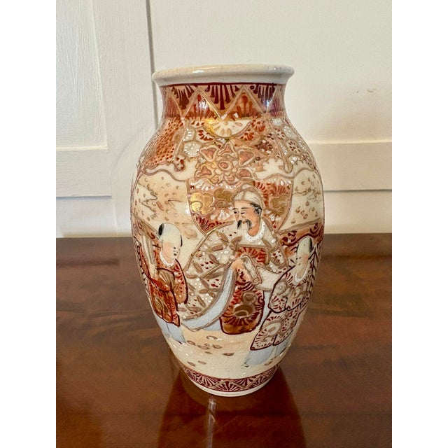 Ceramic Antique Edwardian Quality Satsuma Vases, 1900s, Set of 2 For Sale - Image 7 of 13