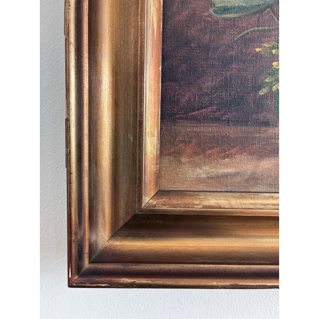 Vintage Original Floral Oil Painting, Signed Flower Art For Sale - Image 6 of 14