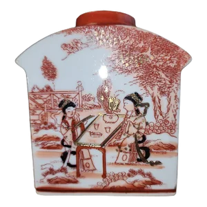 1890 - 1920 Japanese Handpainted Tea Caddy